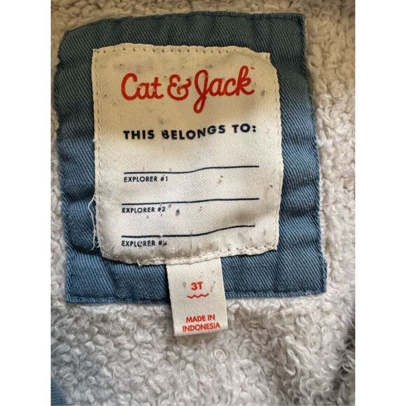 Cat & Jack boys parka coat hooded jacket light blue 3T - Picture 4 of 4